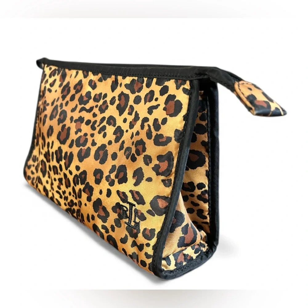 Vintage Lauren Ralph Lauren Cheetah Animal Print Cosmetic/Travel Bag - Picture 3 of 10